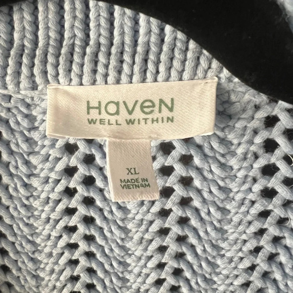 Haven Well Within Open Stitch Cardigan Button Down Sweater DewDrop Size XL EUC - Picture 5 of 7